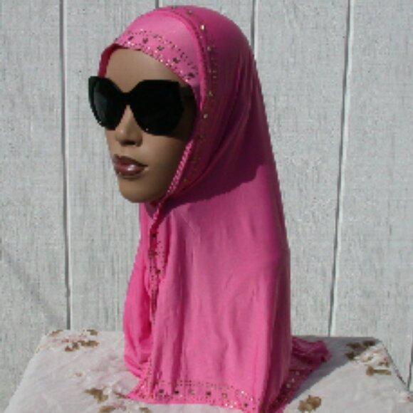 1 pc Instant Slip On Mona Style Hijab Pink Barbie - Picture 2 of 3